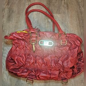 JM Collection New York RED‎ Leather Bag